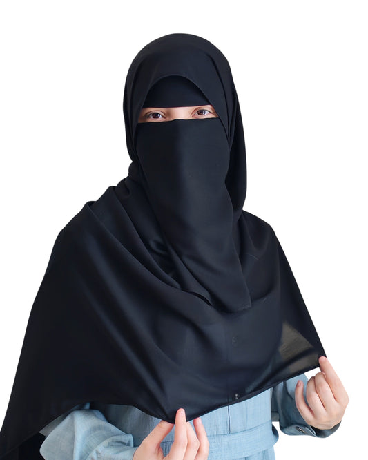 طرحة & نقاب (إسود) 